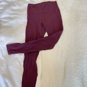 Lulu lemon nulu high rise leggings (maroon)